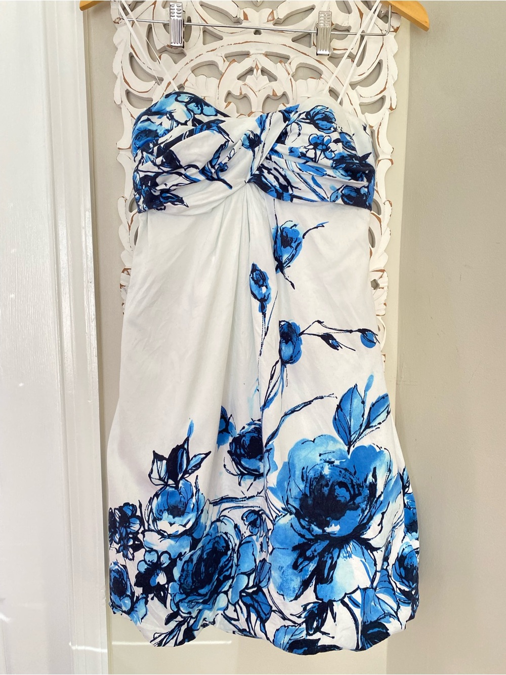 Cache Vintage 90s Y2K Bubble Hem Strapless Mini Dress Sz 2/4 Event Festival